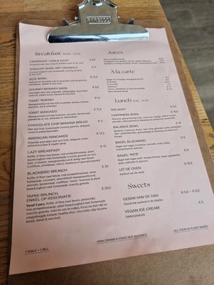 Menu (june 2021) at Blackbird in Bruges