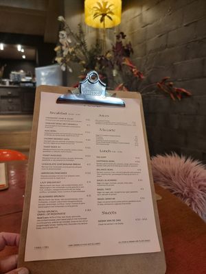 menu (feb 2022) at Blackbird in Bruges