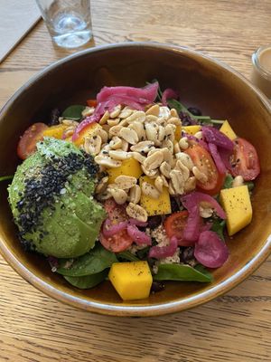 Yum! Tofu, avo, quinoa, salad bowl    at Blackbird in Bruges