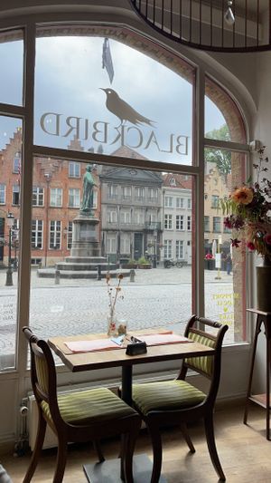 The view from our table!  at Blackbird in Bruges