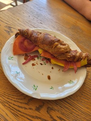 Ham and cheese croissant (really good "ham") at Blackbird in Bruges