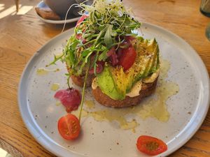 Avocado toast at Blackbird in Bruges