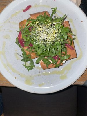 “Salmon” toast   at Blackbird in Bruges