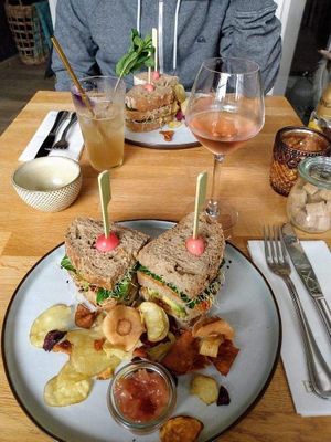 The Club Sandwich Deluxe at Blackbird in Bruges