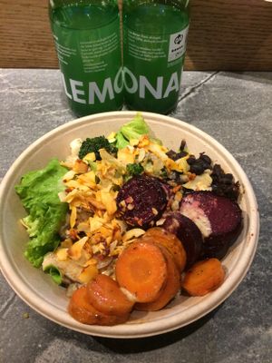 beets and carrots bowl at Glo - Tivoli Food Hall in Copenhagen