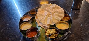 Unlimited thali meal at Hotel Annapoorna in Thiruvananthapuram