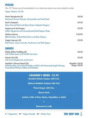 Menu 3/3 at The Ship Inn in North Berwick