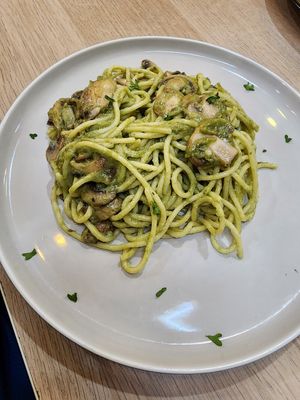 Spaghetti pesto at iVegan Pizza in Tangerang