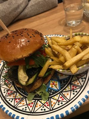 Vege portobello burger  at Omam in Liberec