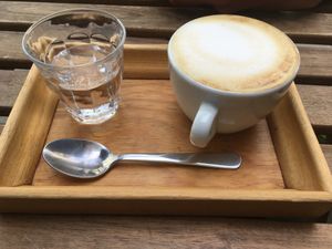 Vegan capuccino at Omam in Liberec