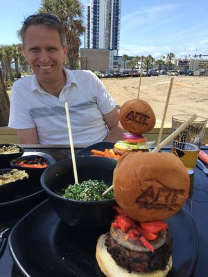 Three burger options! at Art Burger Sushi Bar in Myrtle Beach