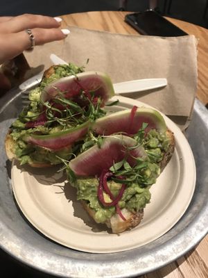 Zaatar avocado toast  at Plantmade in New York City