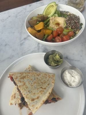 quesadilla and falafel bowl  at Secret Spot - Berawa in Tibubeneng