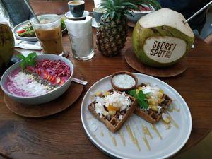 Smoothie Bowl and Waffles at Secret Spot - Berawa in Tibubeneng