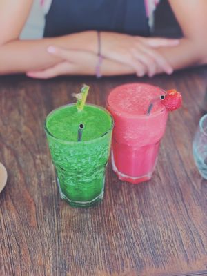 Pineapple-kale smoothie & watermelon-strawberry smoothie at Secret Spot - Berawa in Tibubeneng