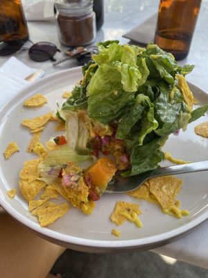 Breakfast Patty (chickpea and cauliflower patty with guacamole, pico de gallo, roasted pumpkin, topped with lettuce and dressing) at Secret Spot - Berawa in Tibubeneng