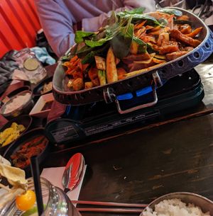 Korean BBQ and side dishes at Kimchi Princess in Berlin