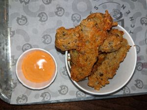 Frickles with sweet chilli mayonnaise at Knaves Kitchen in Leeds