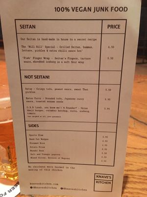 Menu  at Knaves Kitchen in Leeds