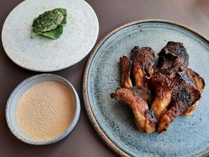 Blue oyster mushrooms, three ways at Ark in Copenhagen