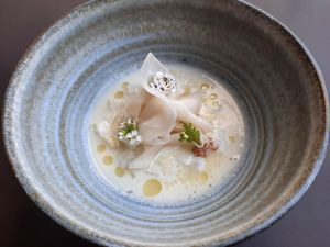 Turnip and macadamia nut gazpacho at Ark in Copenhagen
