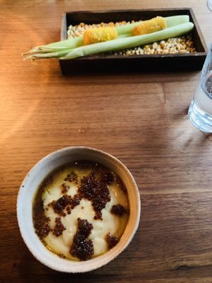 Chawanmushi with corn fritter at Ark in Copenhagen