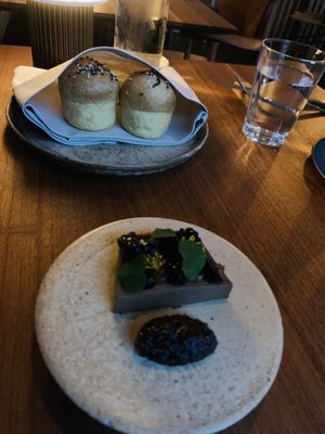 Brioche w mushroom pate at Ark in Copenhagen