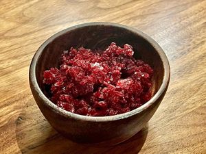 Frozen beetroot and cherry   at Ark in Copenhagen