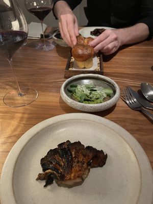 Star dish: mushroom grown at their own mushroom farm   at Ark in Copenhagen