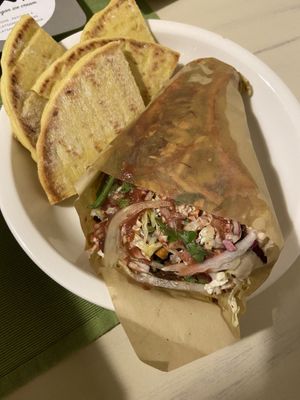 Pink gyros  at Cookoomela Grill in Athens