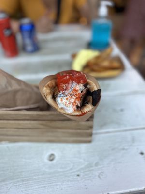 White gyros 3.5€  at Cookoomela Grill in Athens