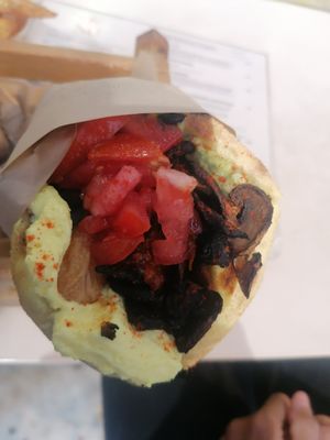 Red pita at Cookoomela Grill in Athens