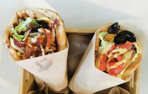 Brown and yellow at Cookoomela Grill in Athens