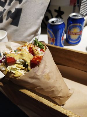 Rainbow souvlaki. Delicious! at Cookoomela Grill in Athens