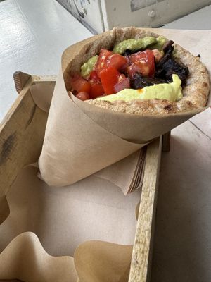 red vegan souvlaki  at Cookoomela Grill in Athens