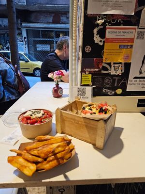 My second visit with the amazing fries! at Cookoomela Grill in Athens