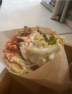 Rainbow wrap  at Cookoomela Grill in Athens