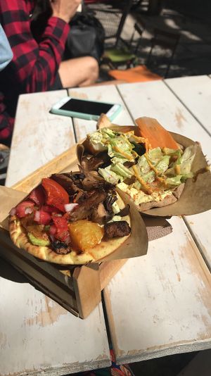 Red and yellow  at Cookoomela Grill in Athens