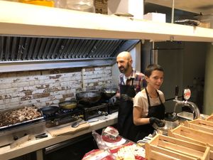 Staff at Cookoomela Grill in Athens