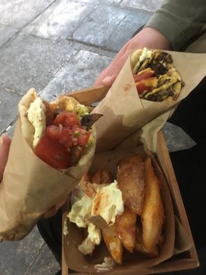 Red and yellow and potatos. Yummy!  at Cookoomela Grill in Athens