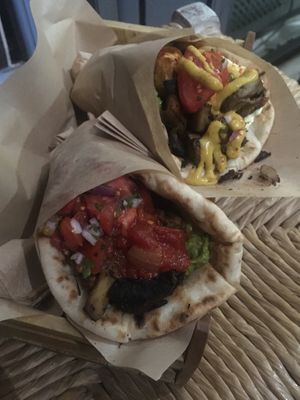 Mushroom gyros  at Cookoomela Grill in Athens