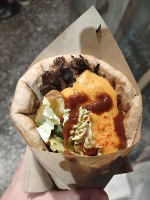 Mushroom gyros at Cookoomela Grill in Athens