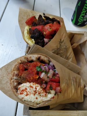 Red and kebab at Cookoomela Grill in Athens