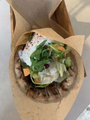 Green mushroom kebab  at Cookoomela Grill in Athens