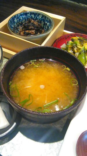 delicious miso soup at Rocca in Osaka