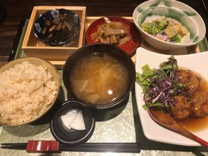 Root vegetables satsumaage dinner set  at Rocca in Osaka