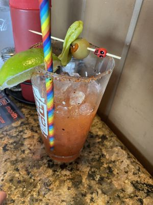 They said it’s vegan! No Worcestershire bloody Maria   at Pinky's Westside Grill in Charlotte