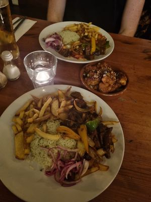 Lomo Saltado and a side of teriyaki cauliflower wings at The 78 in Glasgow