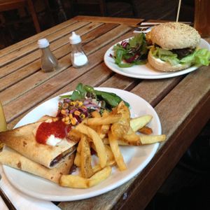 quesadilla and mushroom & Rosemary burger.  at The 78 in Glasgow