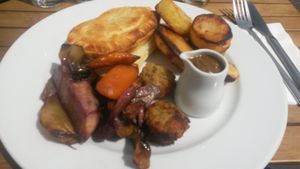 Mushroom wellington roast and veg at The 78 in Glasgow